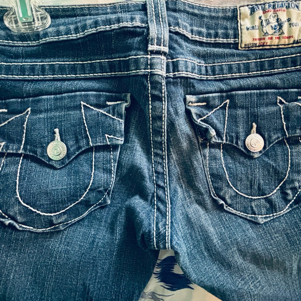 True Religion Women's Dark Blue Flare Jeans